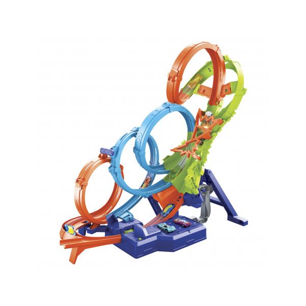 Hot Wheels Pista Zona de Choques de 4 Loopings