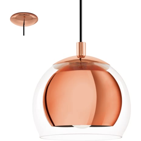 Rocamar pendel - kobberfarvet og glas