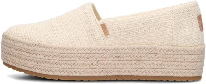 TOMS Valencia | Espadrilles met plateauzool Beige Textiel Espadrilles Dames
