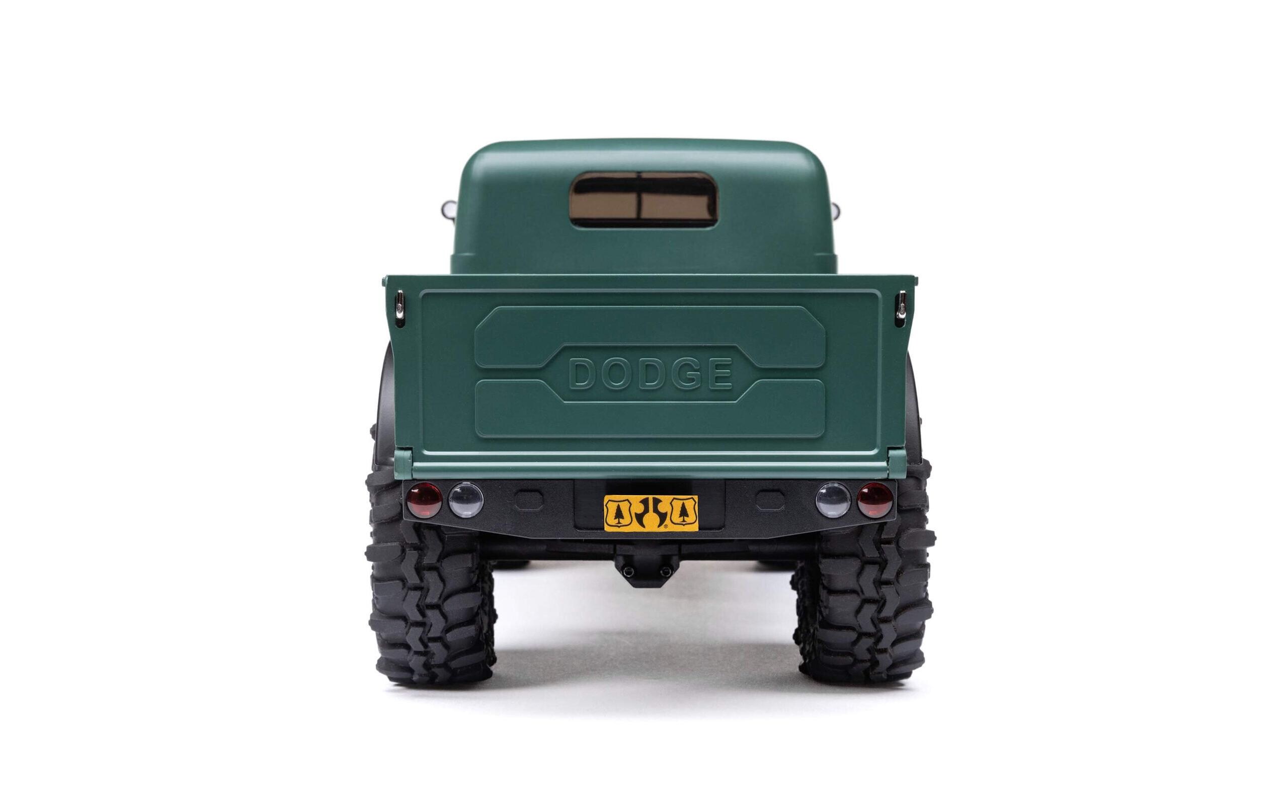 Scale Crawler SCX24 Dodge Power Wagon Grün, 1:24, RTR<br>Kleiner 4wd Rock Crawler mit 4-Türiger Powerwagon Karosserie