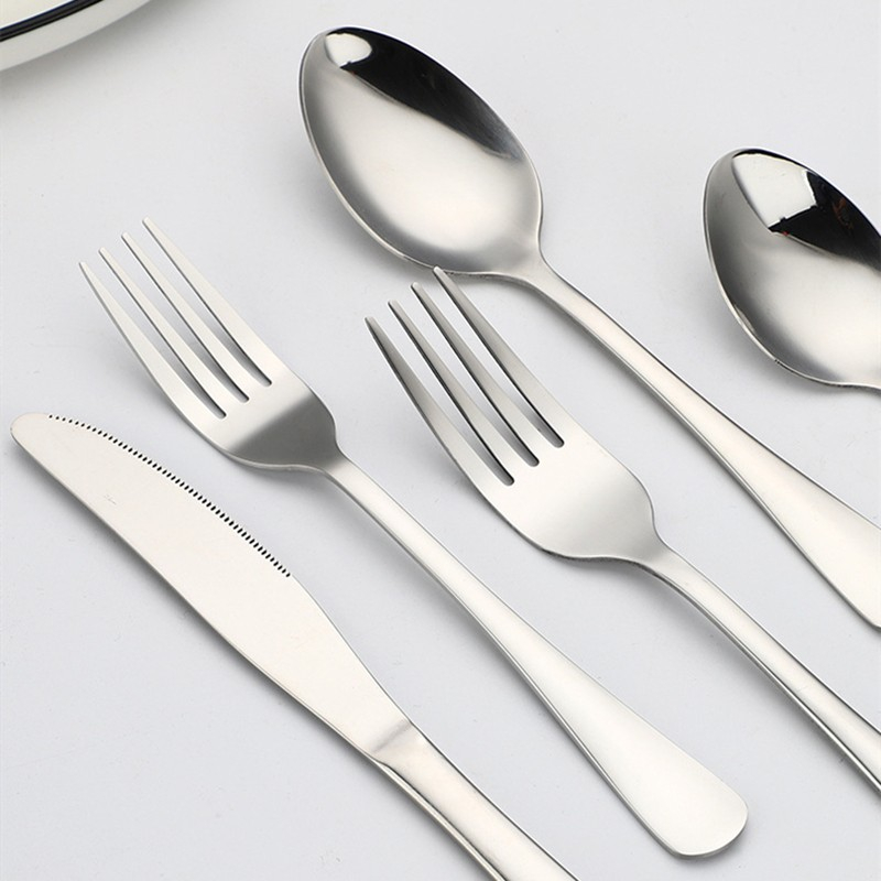 (20-tlg. Set) Edelstahl Besteck Deko Essbesteck Kit mit Gabel / Löffel / Messer - Silber