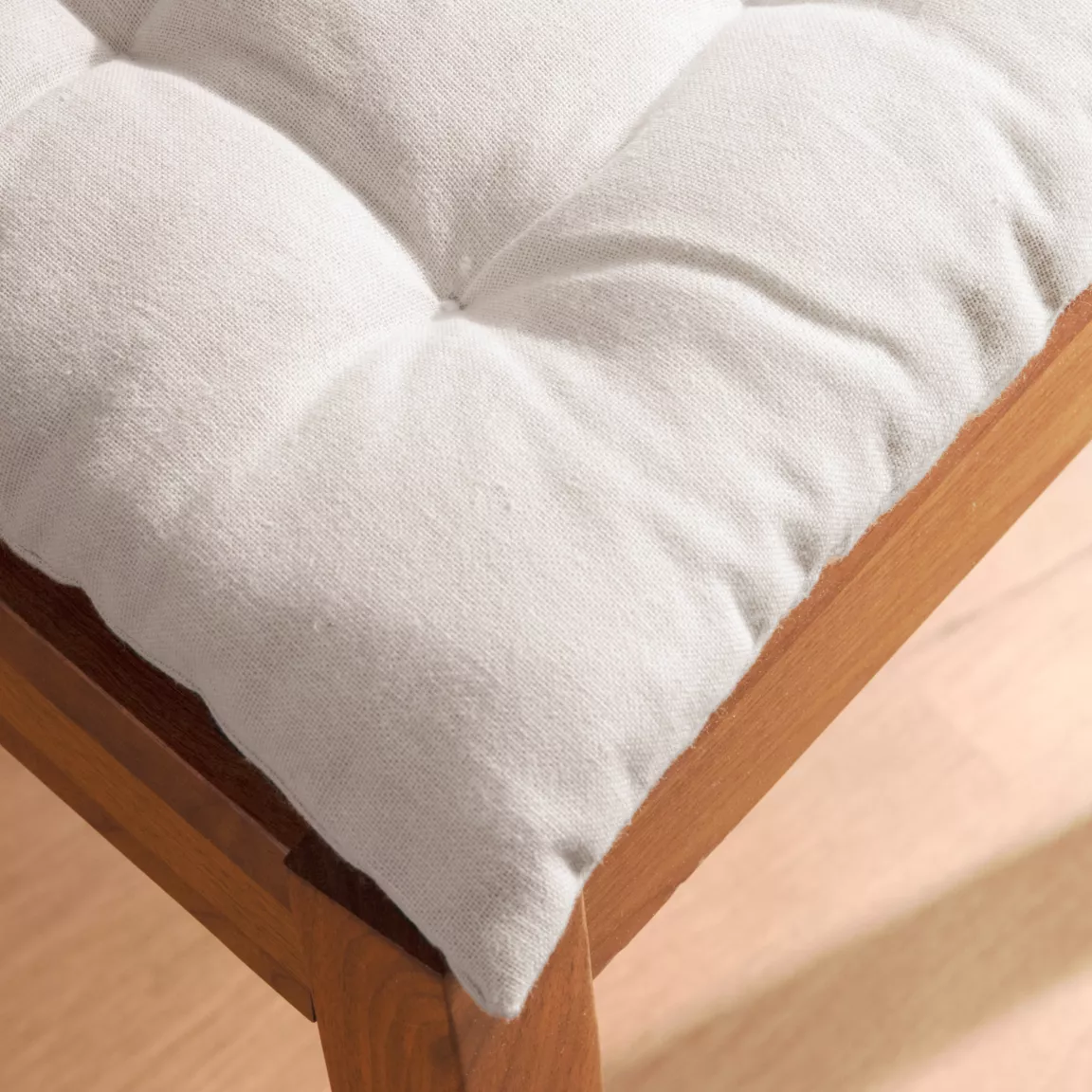 Coussin de chaise carré coton (40 x 40 cm) Pixel Beige