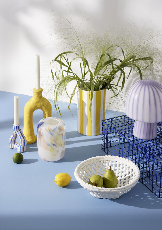 Cozy Living Funghi Table Lamp Stipes white/blue