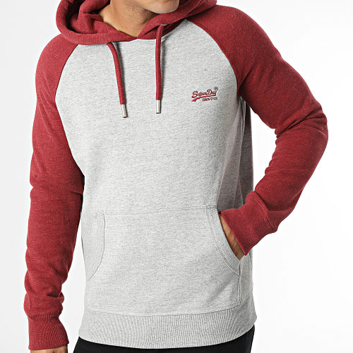 Sweat Capuche M2012395A Gris Chiné Bordeaux Chiné