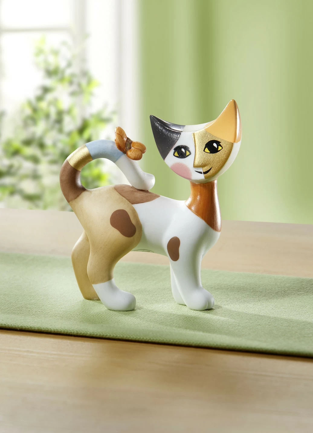 Von Hand gefertigt Katze aus Biskuitporzellan