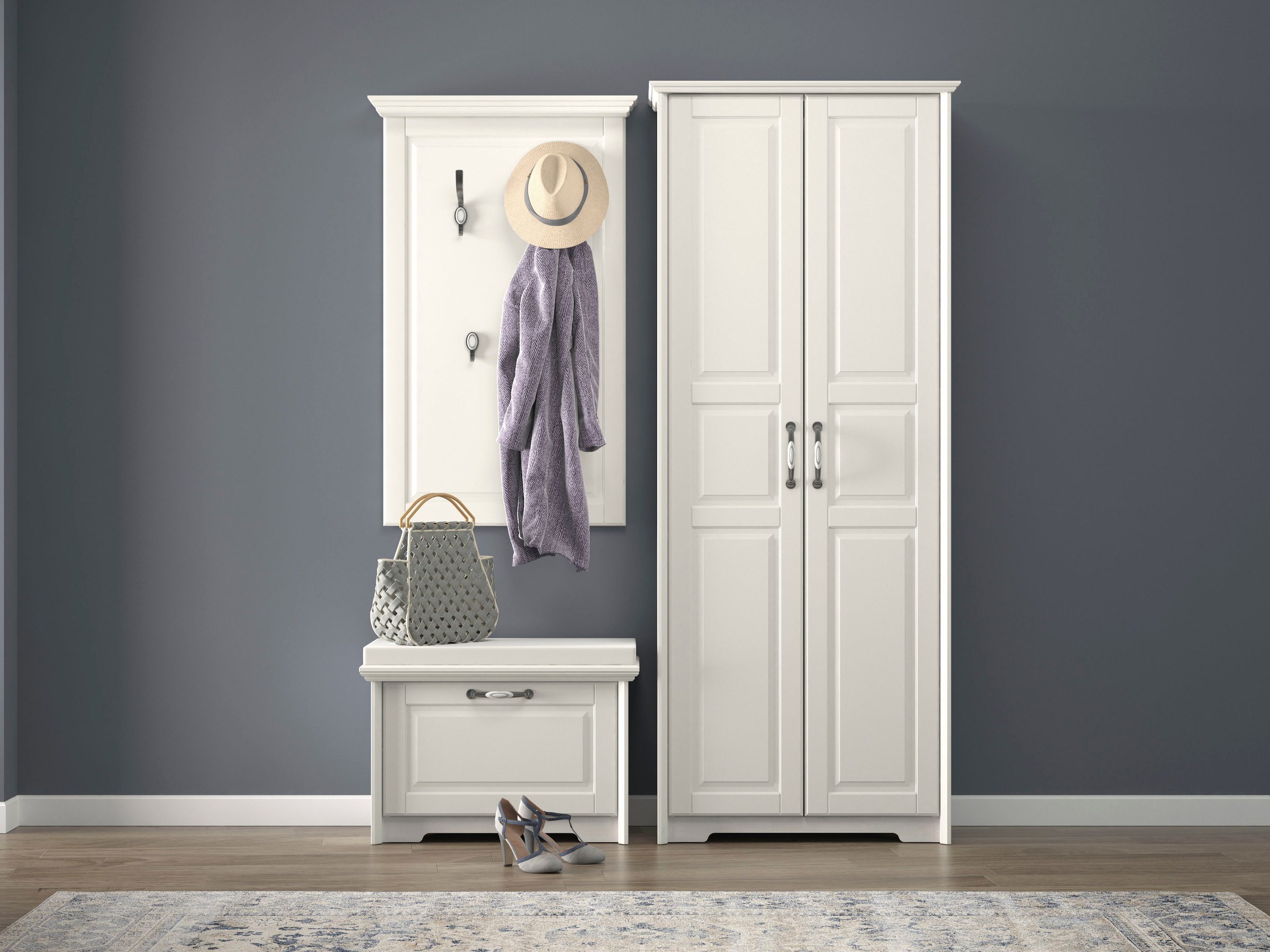 Home affaire Garderobenschrank »Evergreen« (H/B/T): 191/77,7/38,5cm,  UV lackiert, mit Soft-Close-Funktion und ausziehbarer Kleiderstange