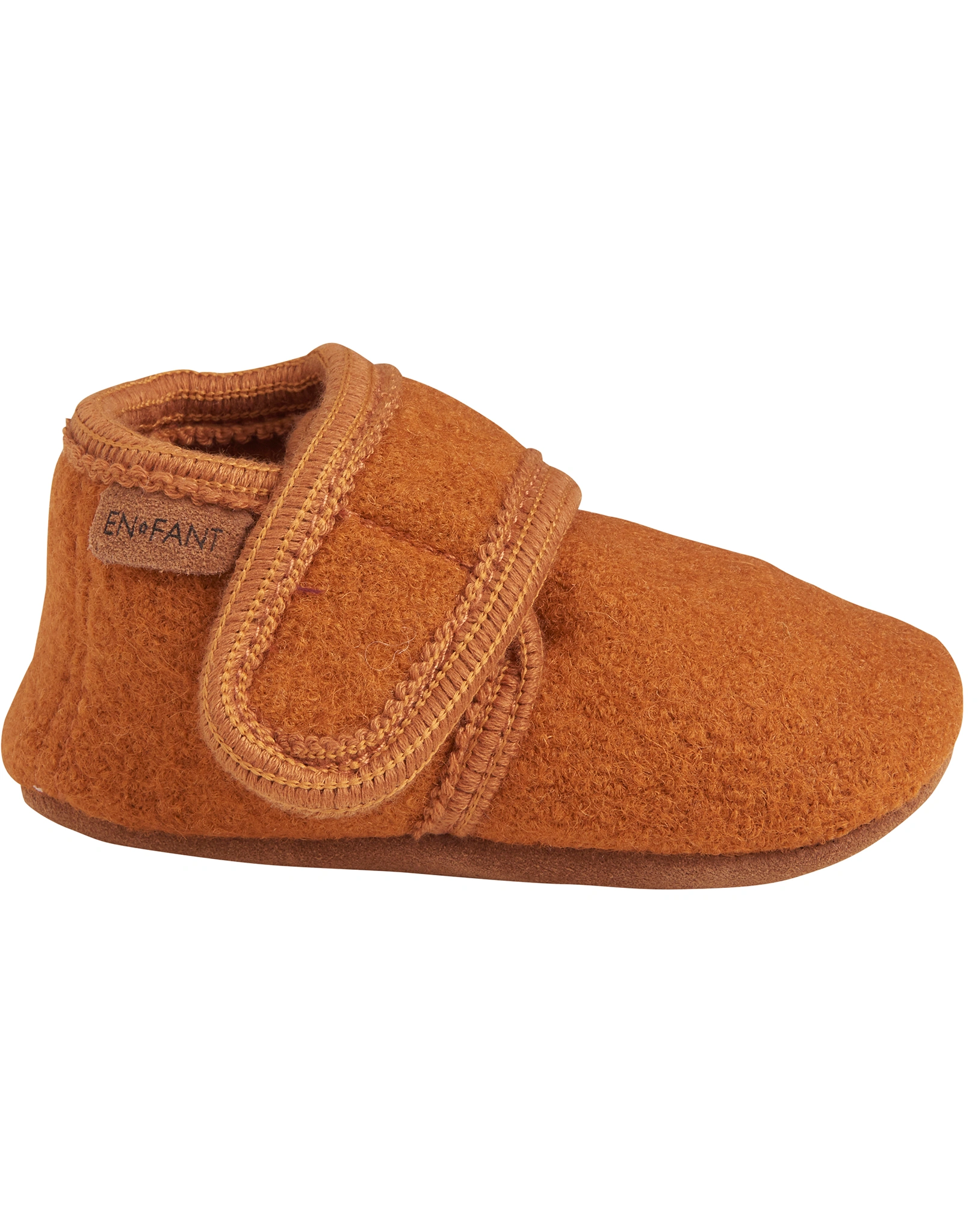 Klett-Krabbelschuhe MOBIL aus Wolle in leather brown