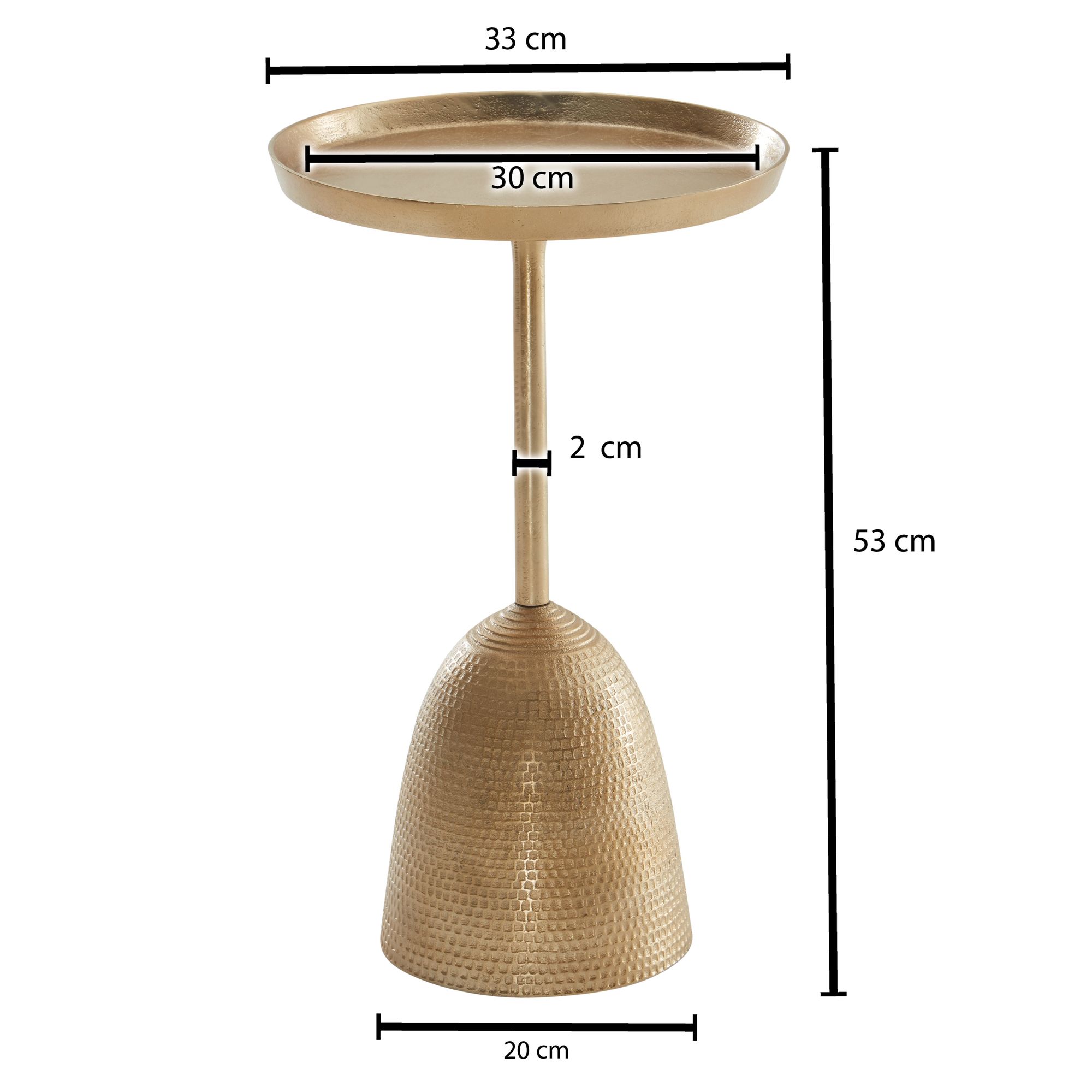 Beistelltisch FineBuy Sofatisch Metall Ø 33 cm Tisch Wohnzimmertisch Rund Gold