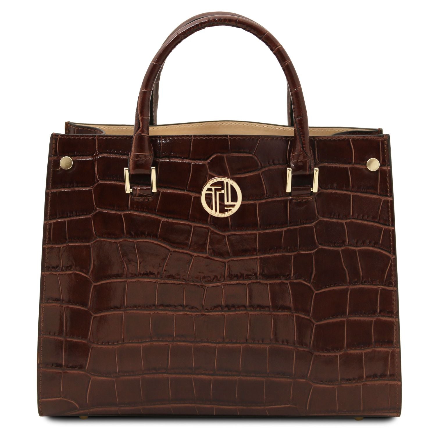 TL142504 – Croque – Croc print leren Handtas