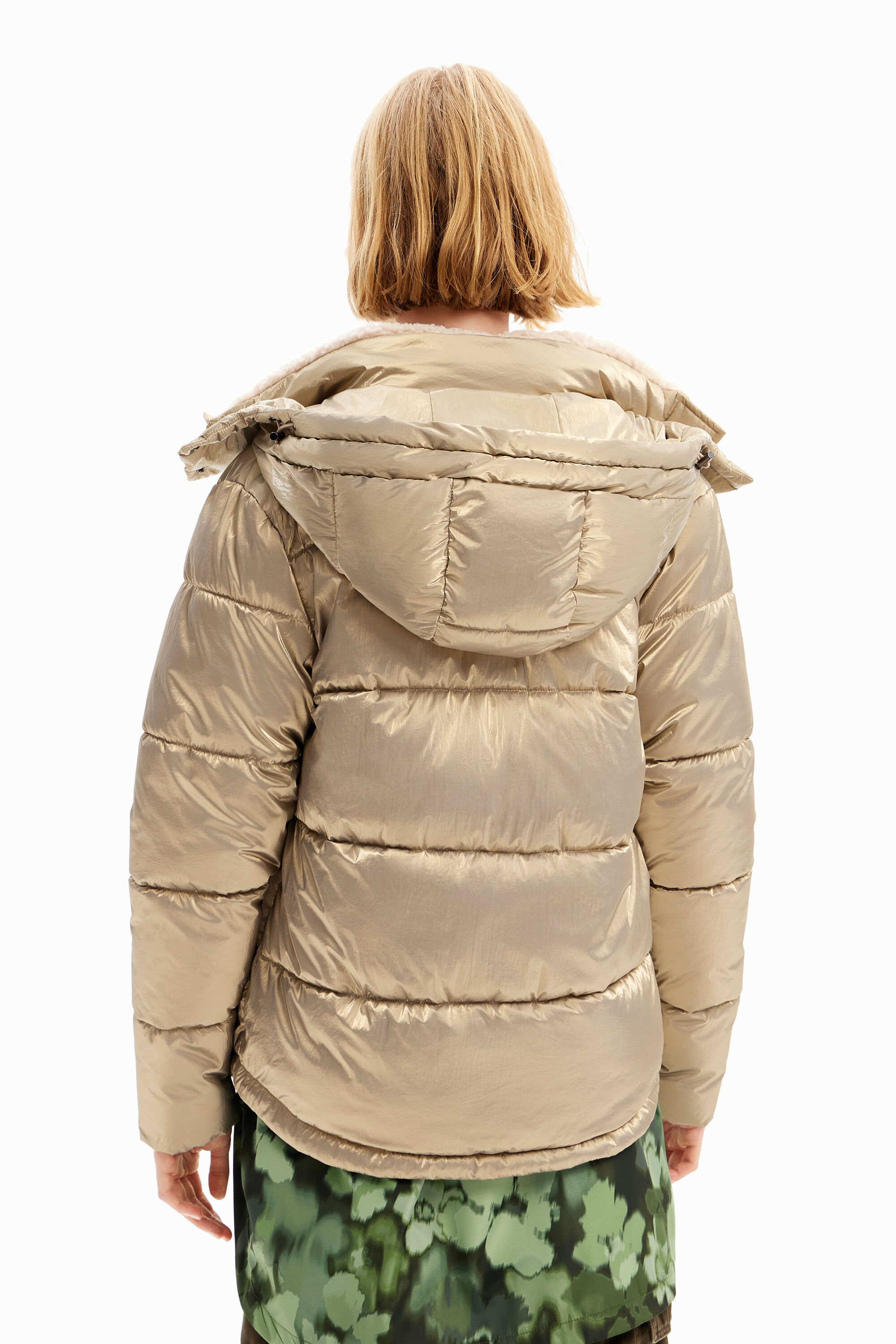 Chaqueta acolchada metalizada