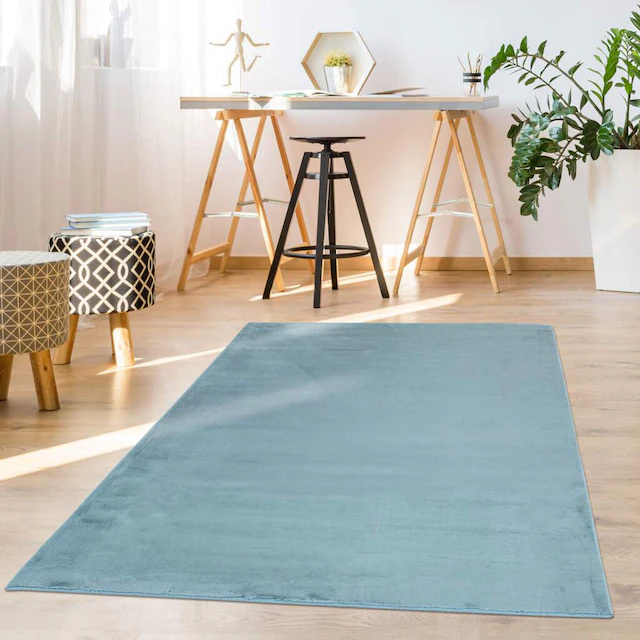 Carpet City Hochflor-Teppich »TOPIA 400« rechteckig 21 mm Höhe Kunstfell-Teppich mit Kaninchenfell-Optik, Haptik, Schlafzimmer