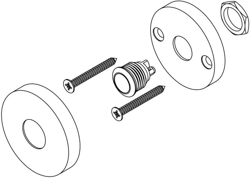 Intersteel - Beldrukker Rond - Deurbel - RVS/Maat Zwart