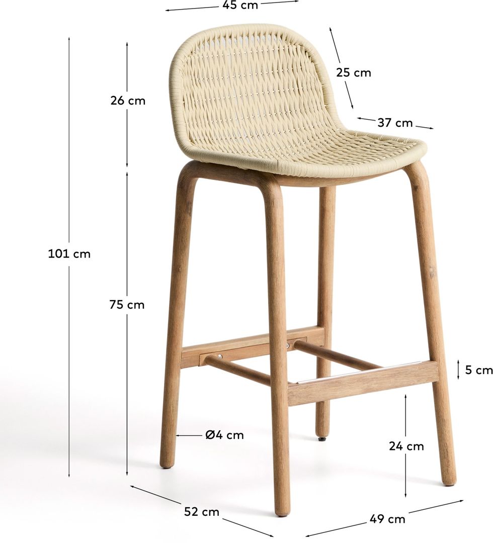 Kave Home   Alipa Tuin Barkruk