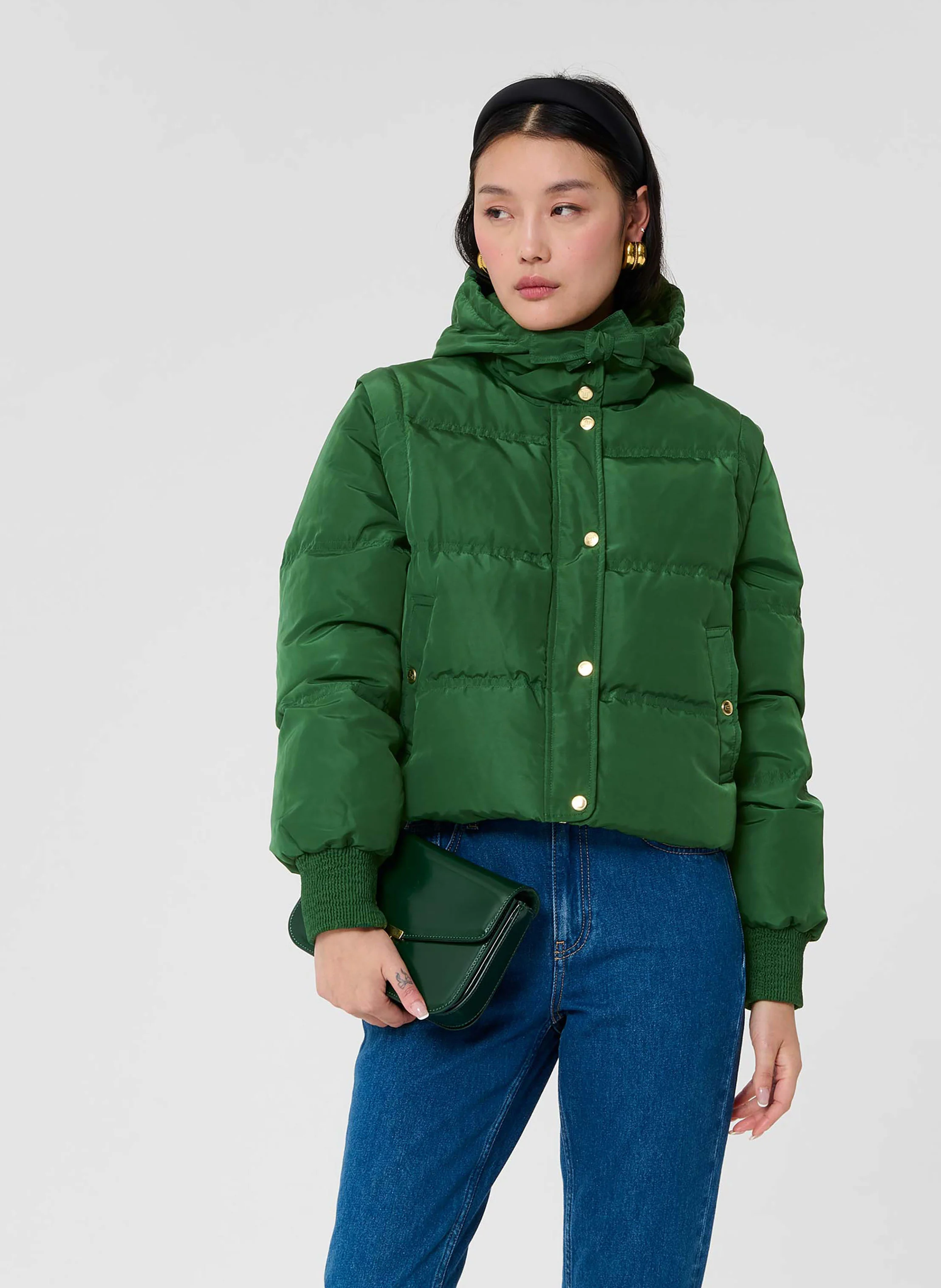 DAISY - Doudoune courte à capuche | Vert