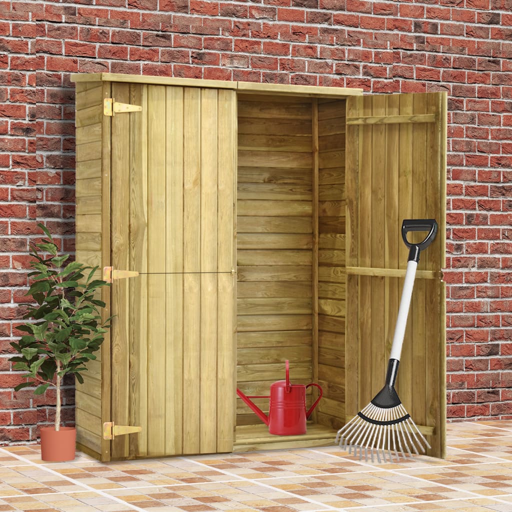 Casinha de ferramentas de jardim vidaXL, madeira de pinho impregnada, 123x50x171 cm