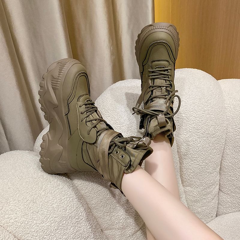 Sleeko - Hoge platform sneakers met letterband