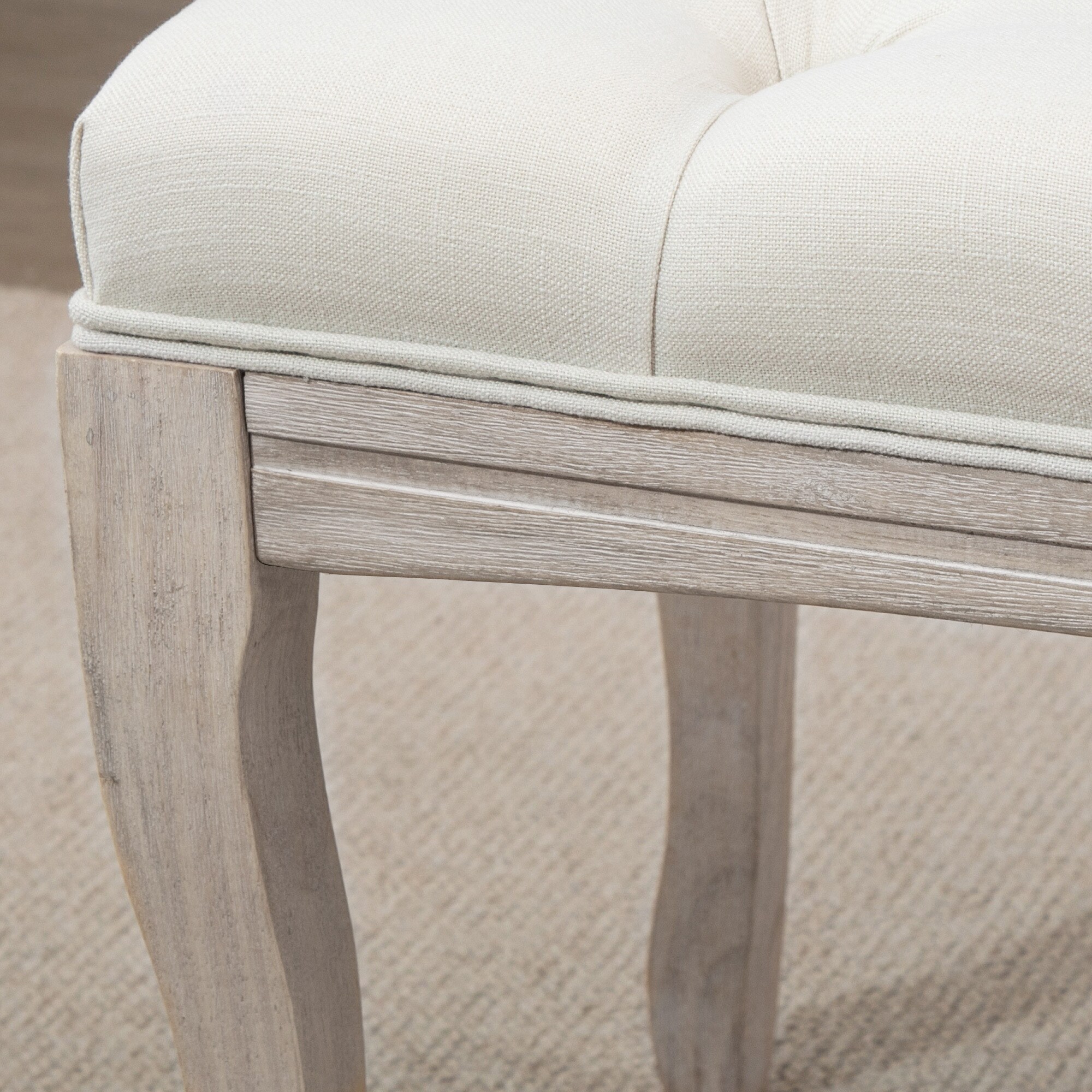 HOMCOM Polsterbank mit getufteten Design beige 110B x 38T x 49H cm