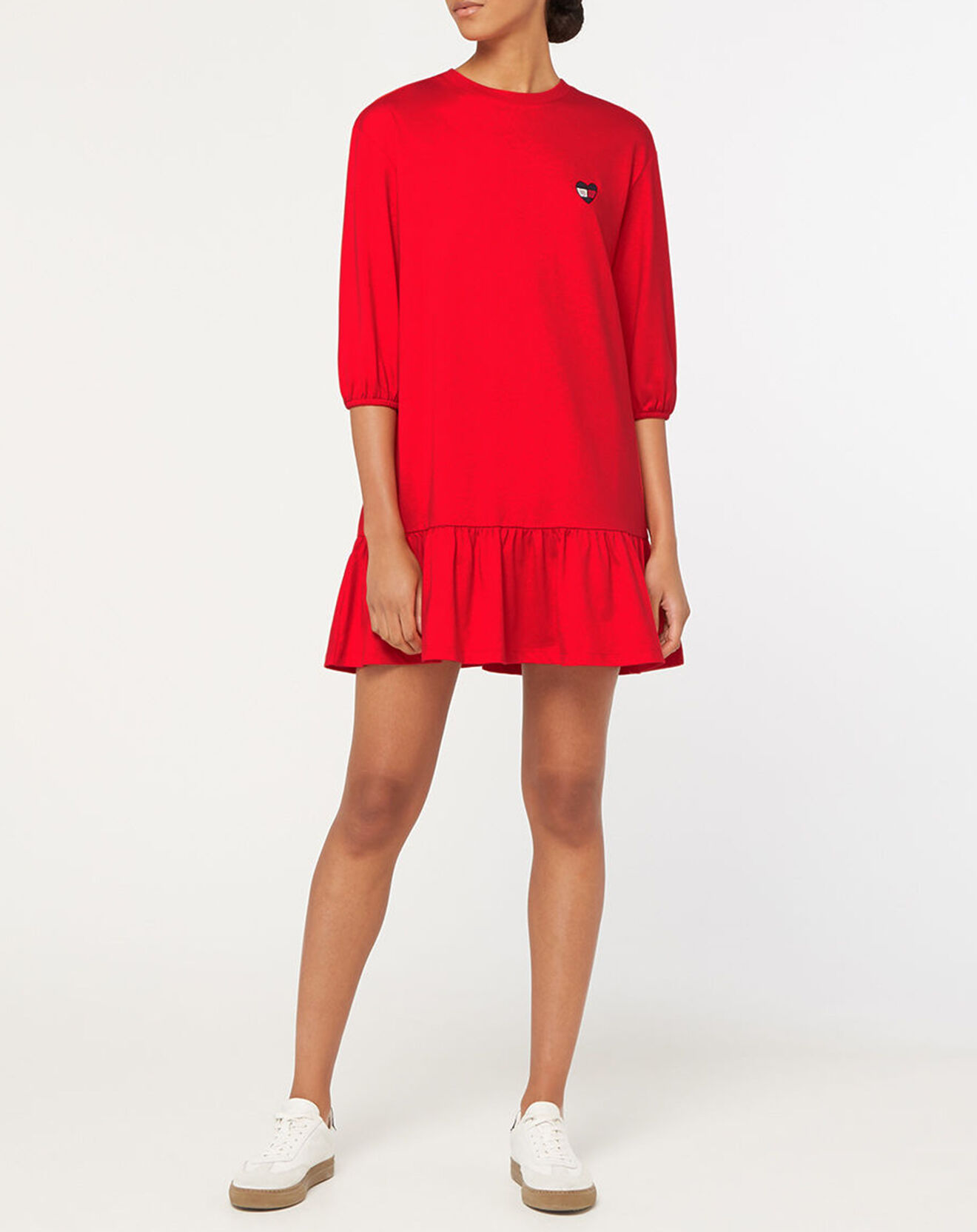 Tommy Jeans Robe 100% Coton Bio Homespun Heart rouge