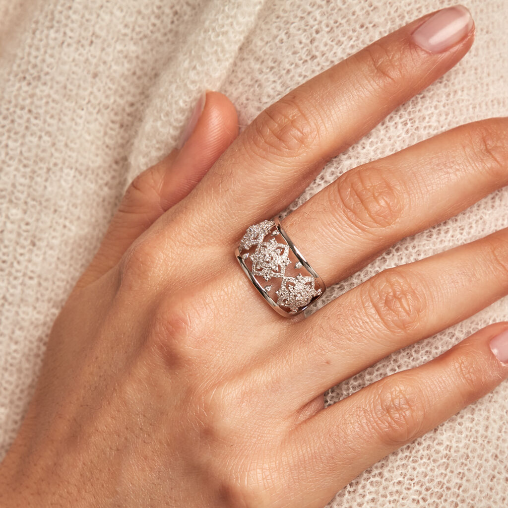 Bague Rosée Or Blanc Diamant