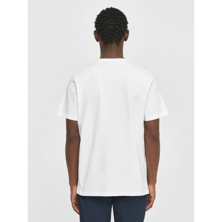 Knowledge Cotton Apparel LOKE badge tee - Regenerative Organic Certified� - GOTS/Vegan Hvid