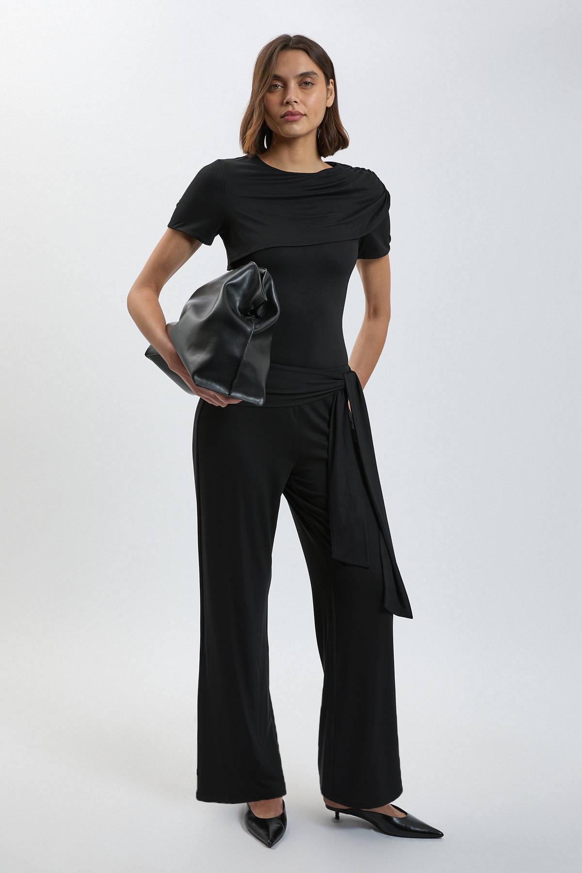 KarenMillen Pantalon En Jersey De Viscose À Taille Nouée