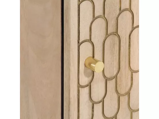Armoire de salle de bain murale 38x33x48cm bois massif manguier