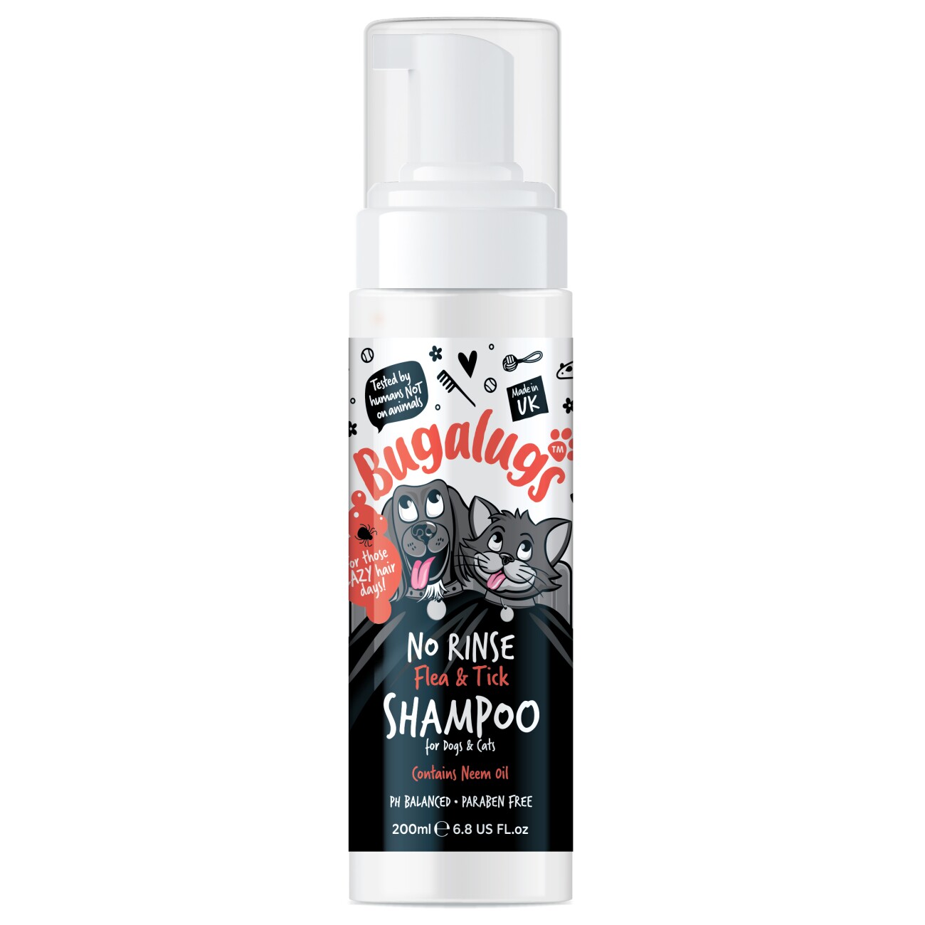 Bugalugs Trockenshampoo Flöhe und Zecken 200 ml