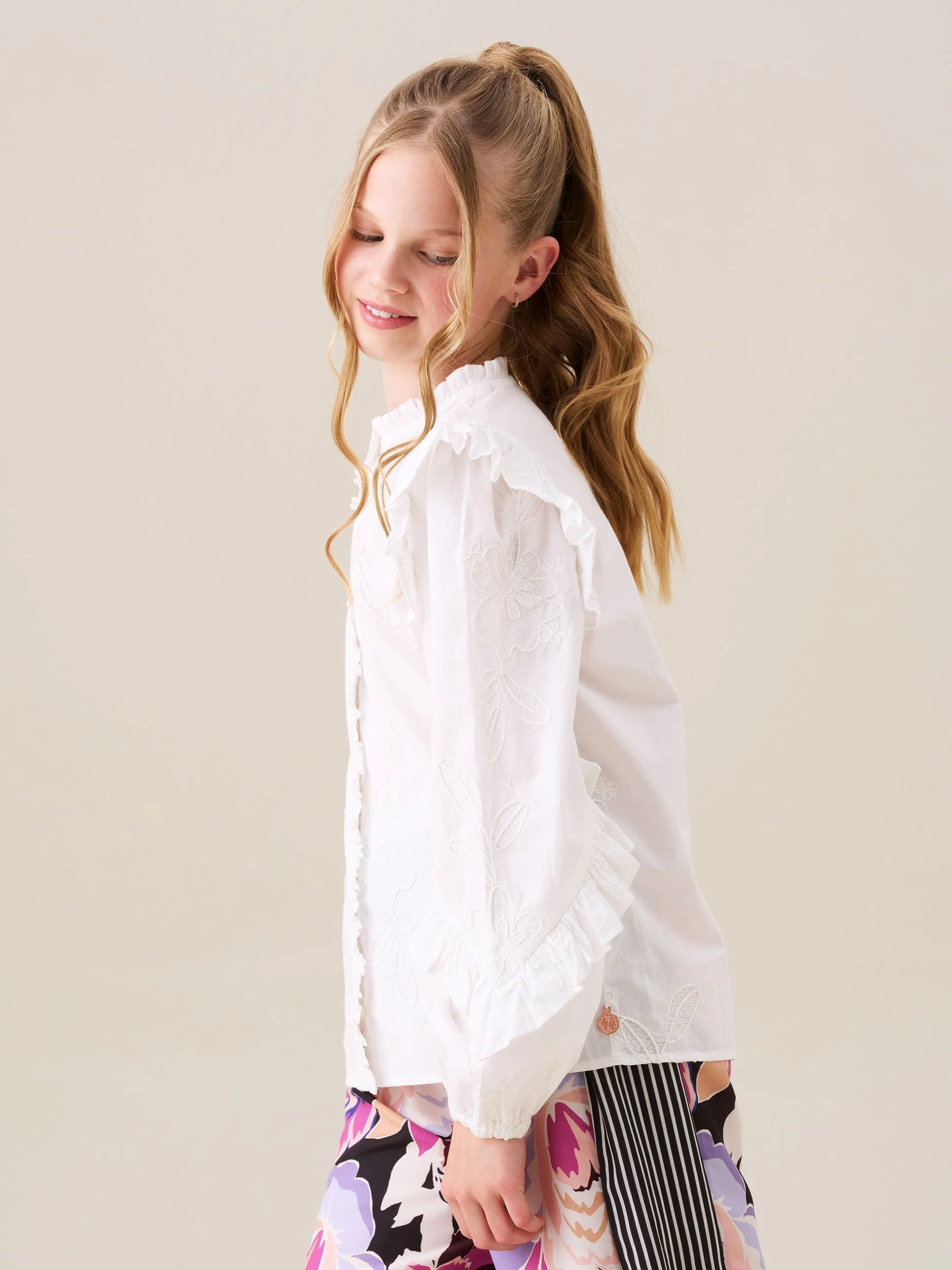 Angel & Rocket Lacey Embroidered Frill Sleeve Blouse