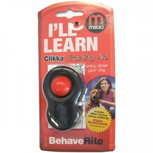 Clicker de treinamento Clikka para cães, preto/vermelho