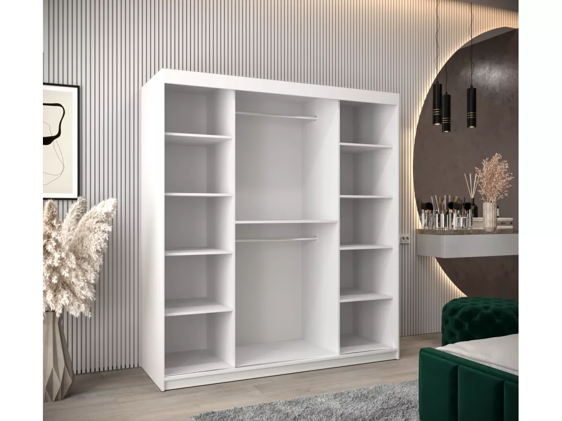 Armoire Pole À Portes Coulissantes 200/180/62 2 portes (Blanc/Blanc)