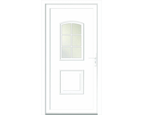 Voordeur, kunststof, Texas wit, 1000 x 2100 mm, rechtsdraaiend