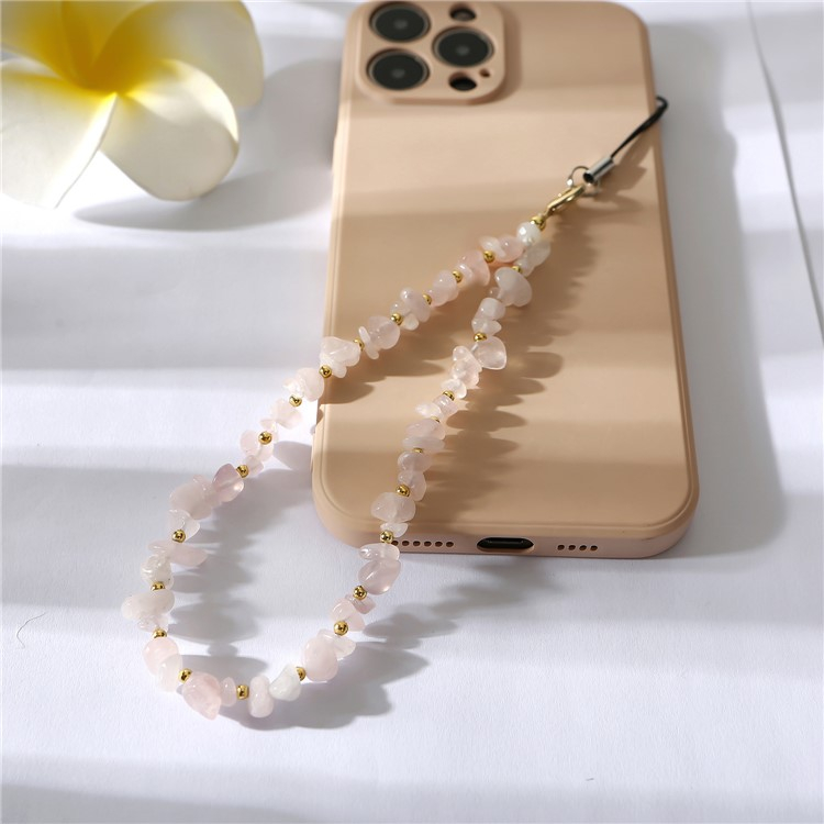 (21cm) Universal Handy Kette Phone Charms Schmuck Anhänger Handgelenkschlaufe - Rosa Kristalle