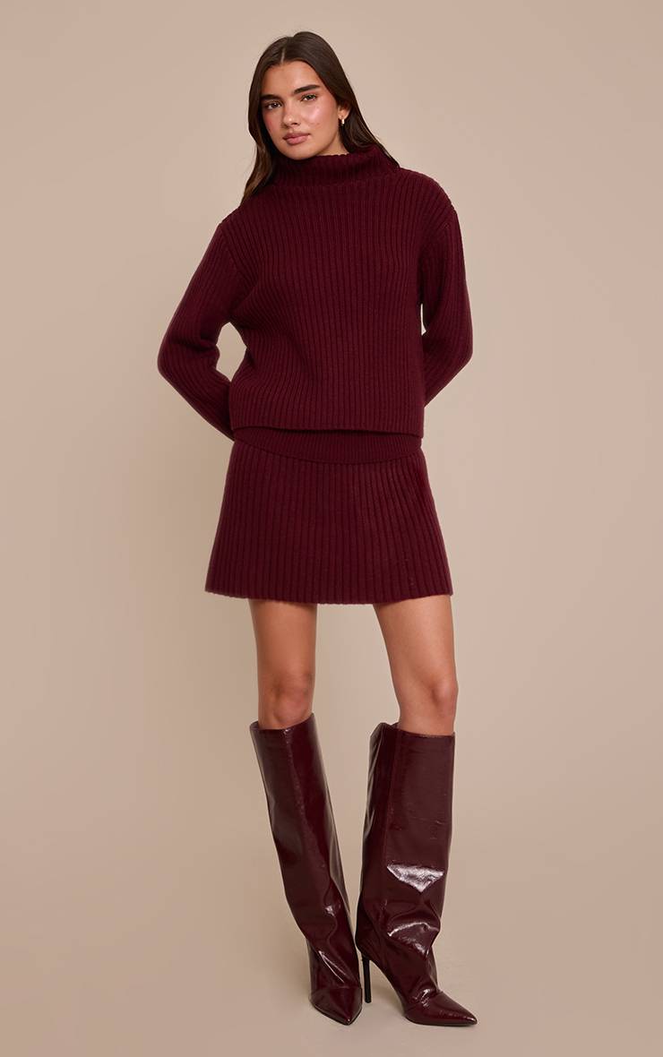 Cerise Mini Jupe Plissée En Maille