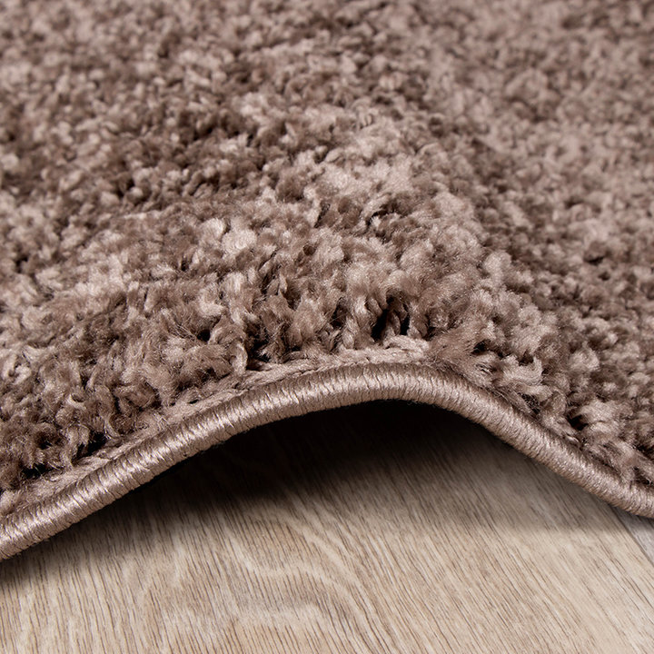 Rond hoogpolig vloerkleed - Lofty Taupe