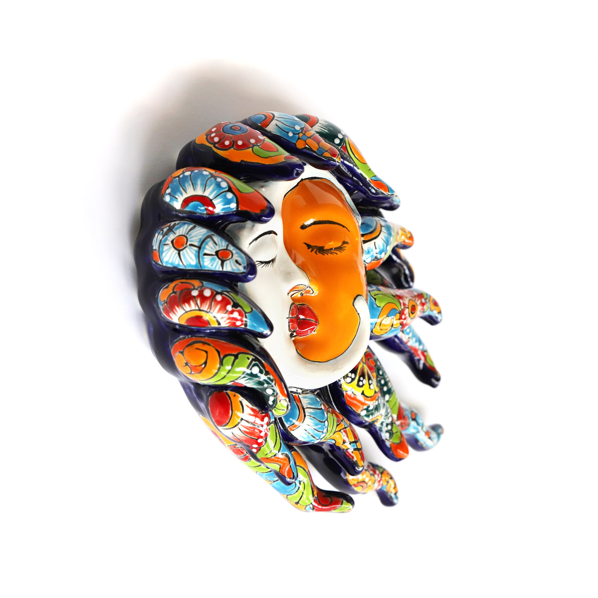 Keramik-Wandschmuck 'Besucon', multicolor, B 34 cm, H 25 cm, L 9 cm von fischer's lagerhaus