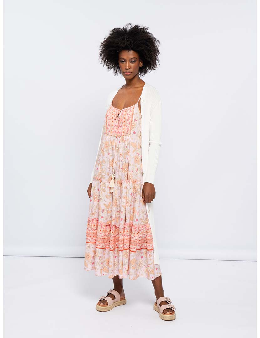 Fine Knit Long Coat Ladies Pearl