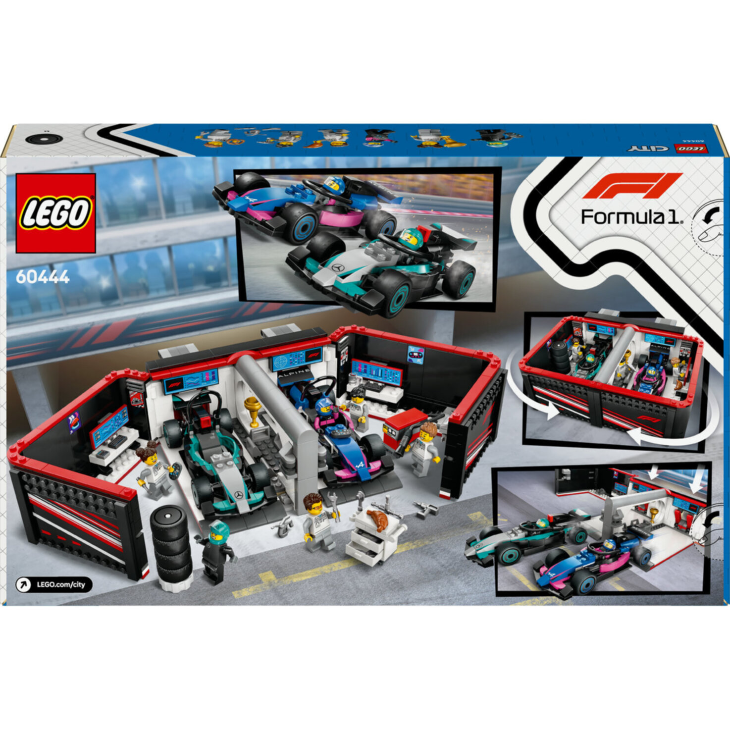 LEGO® City 60444 F1 Garage mit Mercedes-AMG & Alpine Rennautos ab 7 Jahren