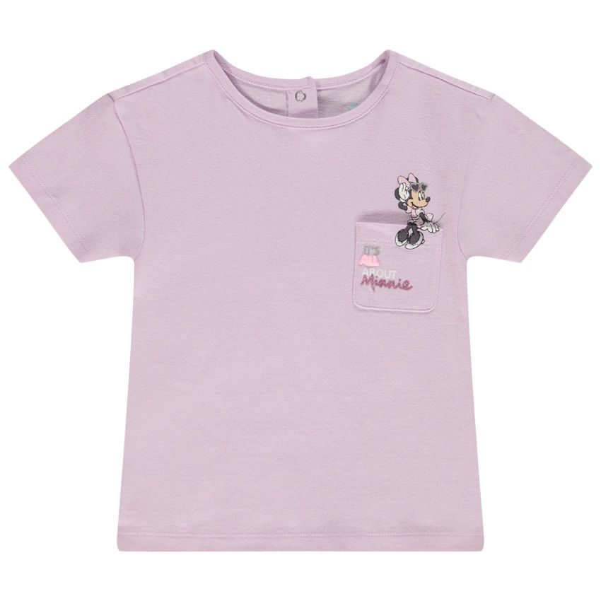 T-shirt manches courtes en jersey print Minnie Disney pour bébé fille - Lilas