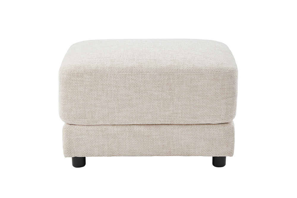 Moderner Hocker LOFT 75cm champagner beige Chenille Nosagfederung Taschenfederkern