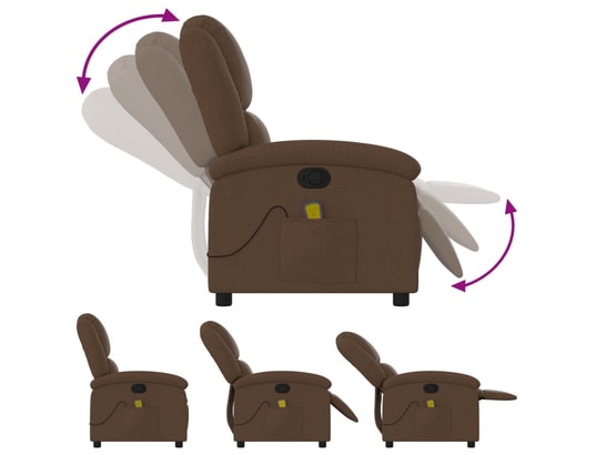 VIDAXL - Fauteuil Relaxation Fauteuil de massage inclinable - Brun - 71x86,5x99,5cm