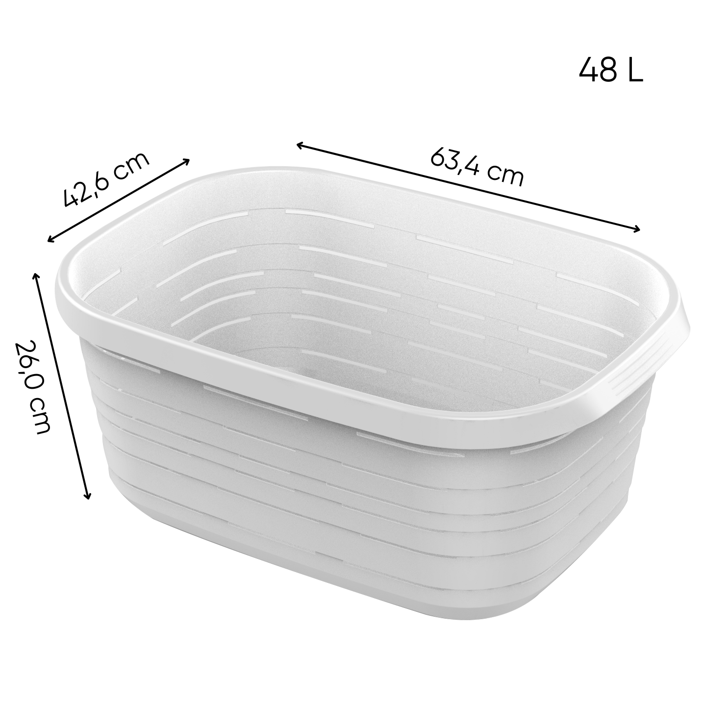M-Home - Signature - Wasmand - 48 L - 64 x 43 x 26 cm - Wit