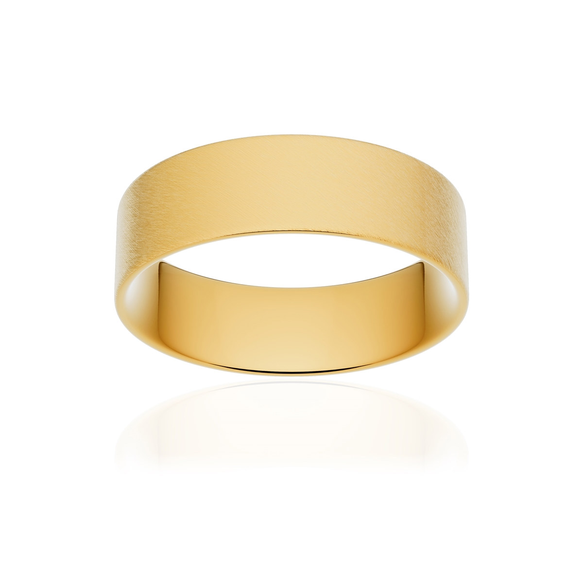 Alliance or 750 jaune givré ruban plat confort 6mm