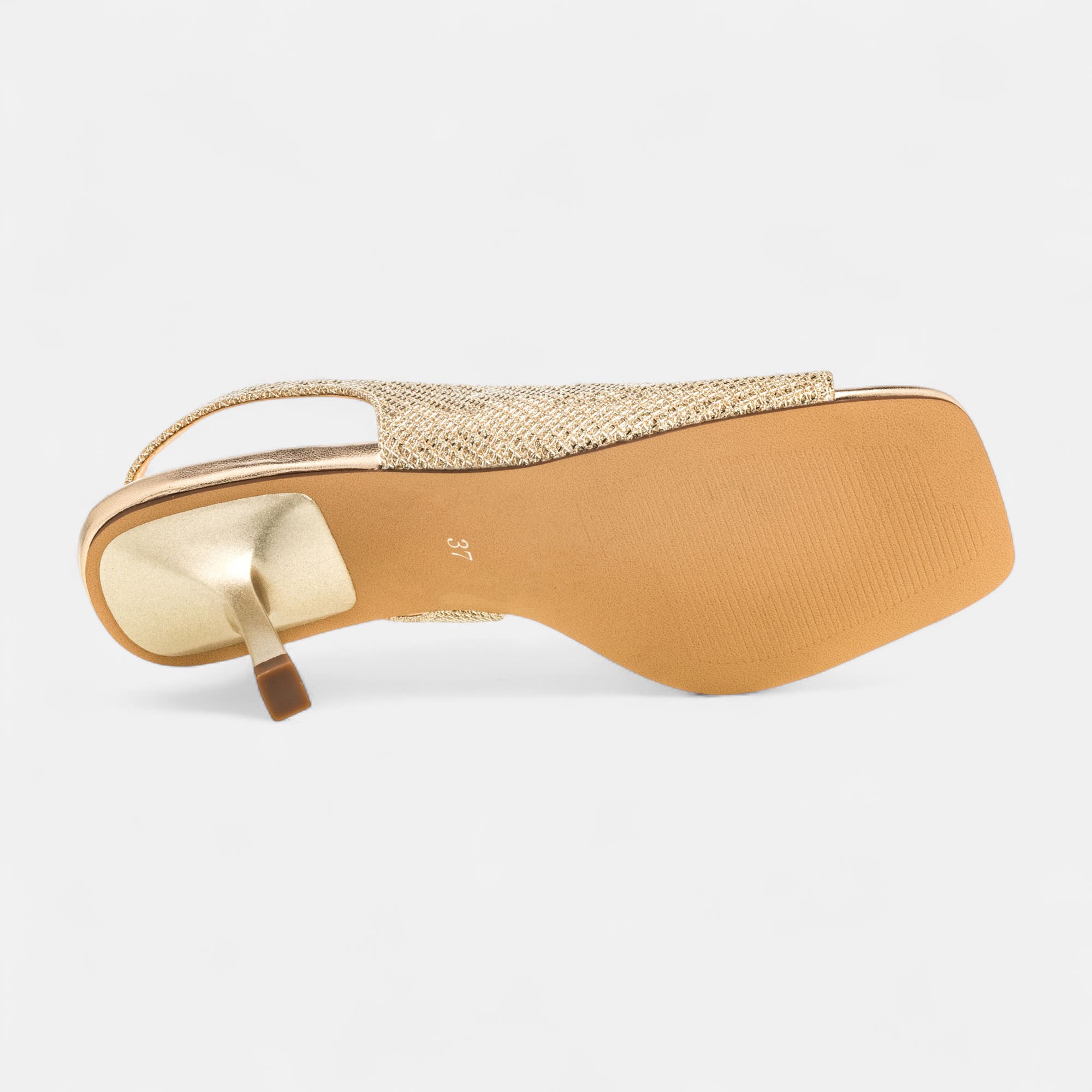 Nu-pieds à talon Femme or