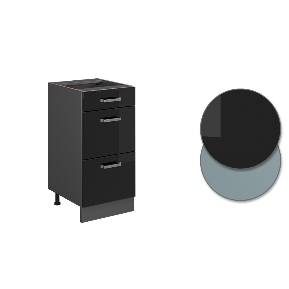 Vicco Schubladenunterschrank Küchenschrank R-Line Solid Anthrazit Schwarz 40 cm modern