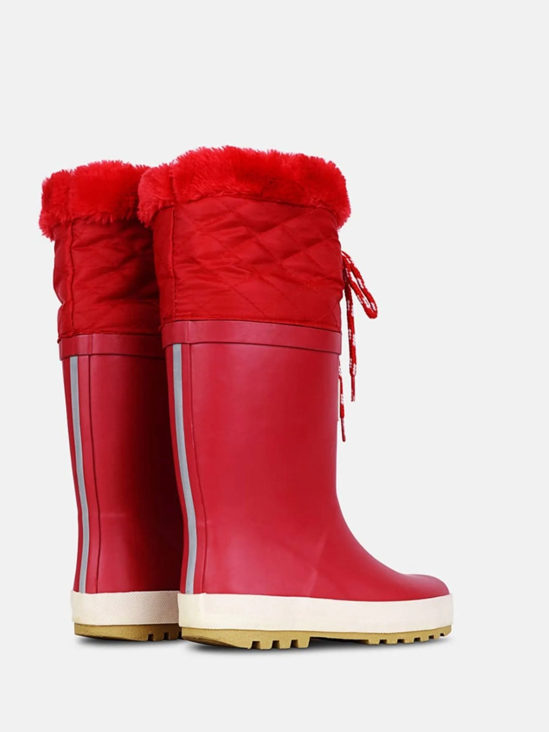 Rood - Muddy Puddles Fleece Lined Puddleflex Wellies