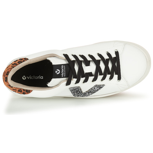 Victoria - TENIS EFECTO PIEL GLITTER - Blanc / Argenté