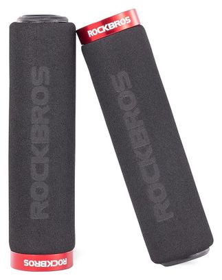Rockbros Poignées de guidon de vélo en éponge - Noir et Rouge