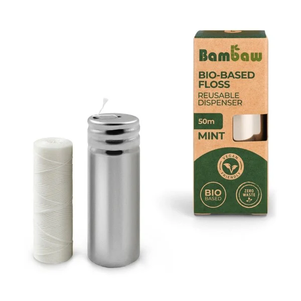 Bambaw Fil Dentaire Vegan en PLA 1 Distributeur + 1 recharge 1 Distributeur + 1 recharge