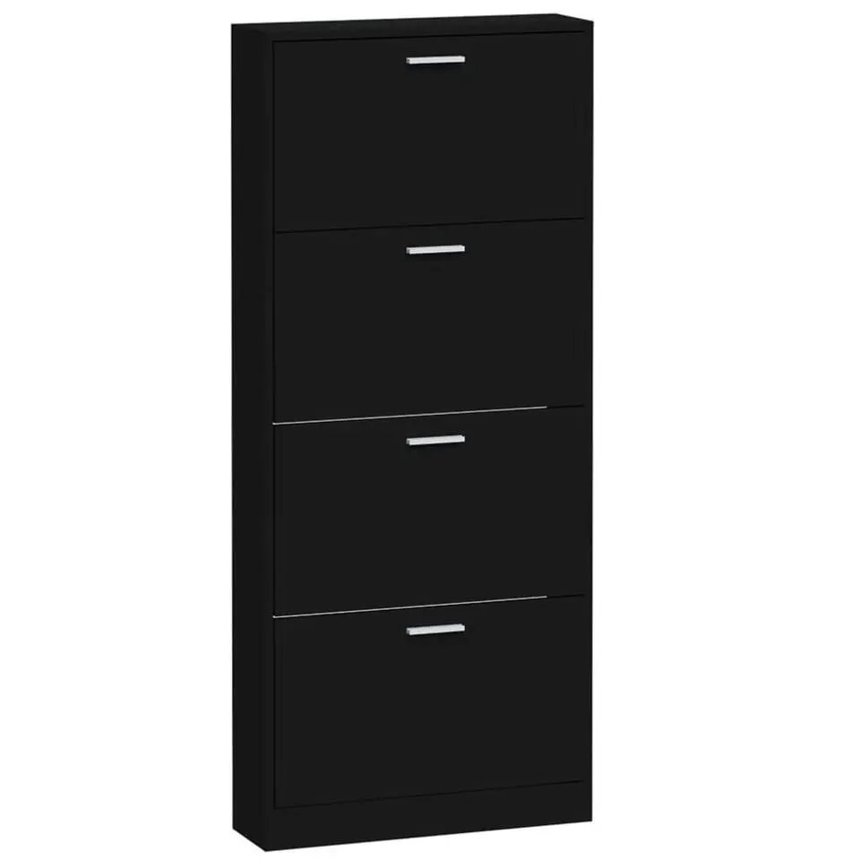vidaXL - Schoenenrek - Zwart - Bewerkt hout