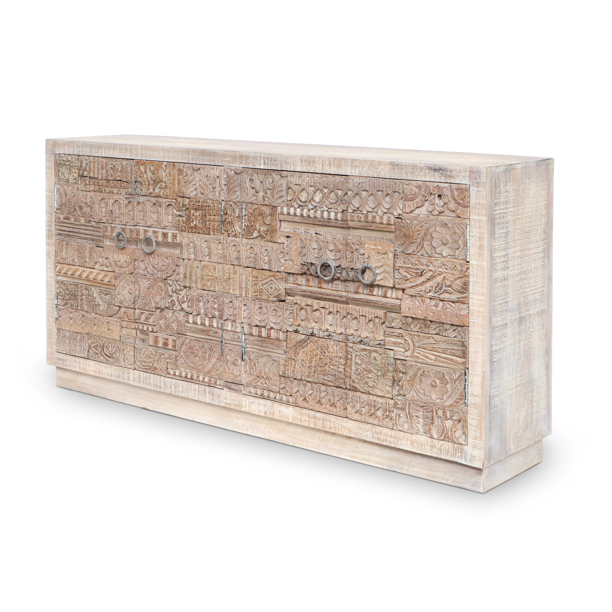 Sideboard 'Dandipur' 4-türig, Mangoholz, B 180 cm, H 90 cm, T 40 cm von fischer's lagerhaus
